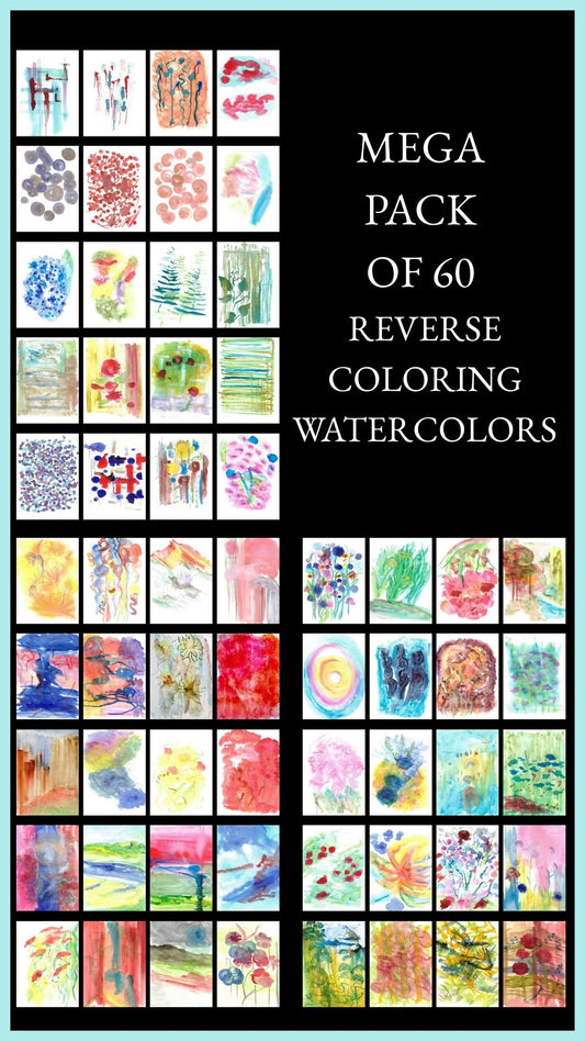MEGA PACK OF 60 REVERSE COLORING WATERCOLORS
